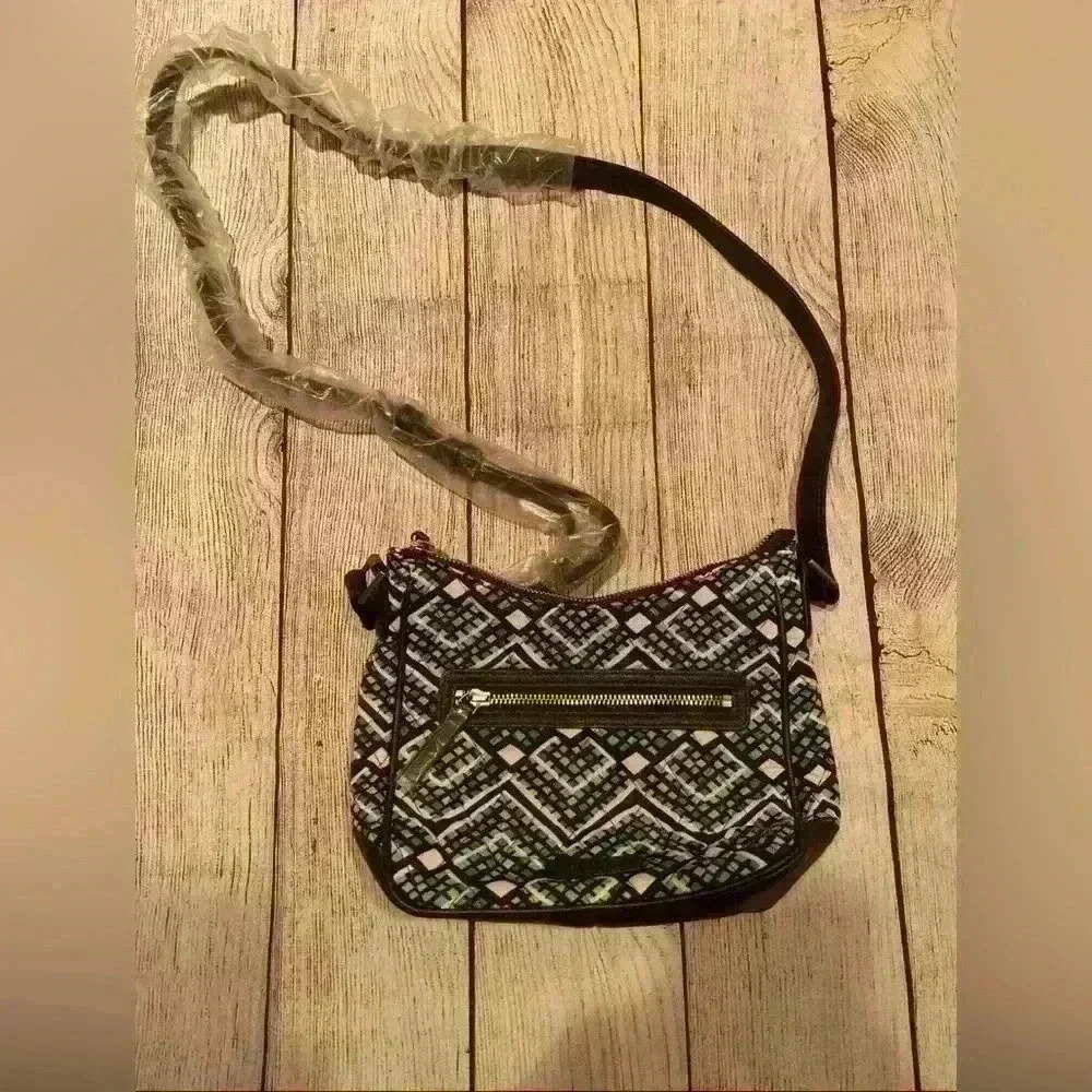 VERA BRADLEY Brown & Green Vivian Hobo Bag Retired NEW Crossbody